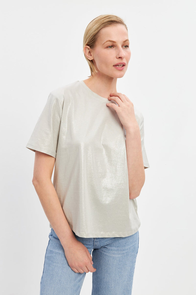 Setre Crew Neck Basic T-Shirt Ash