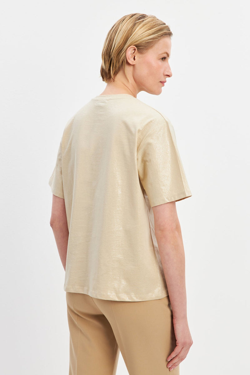 Setre Crew Neck Basic T-Shirt Beige