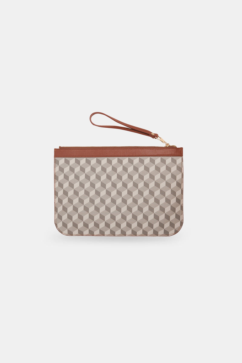 Setre Geometric Pattern Clutch Bag Grey