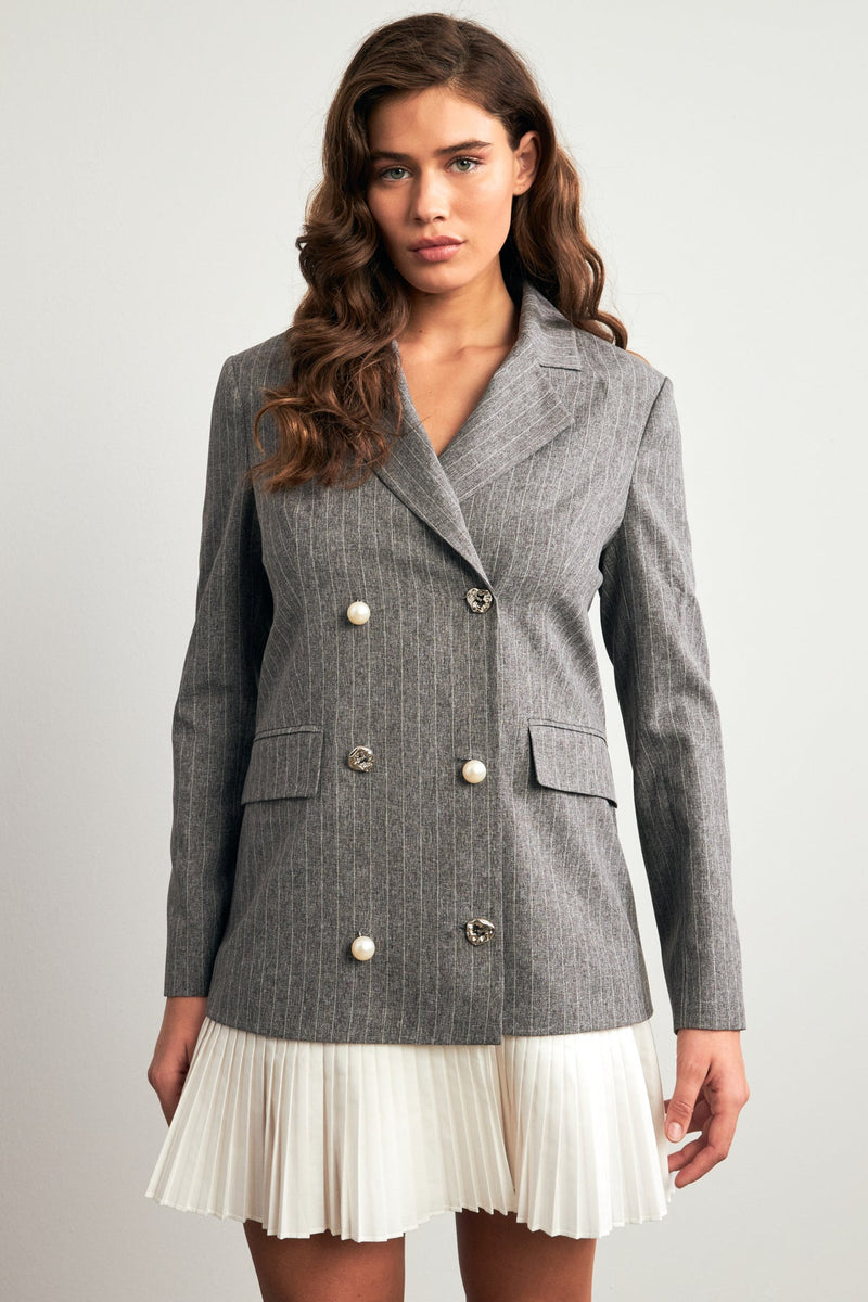 Setre Button And Skirt Detailed Jacket Dress Grey