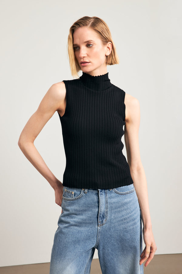 Setre Turtleneck Sleeveless Knitwear Black