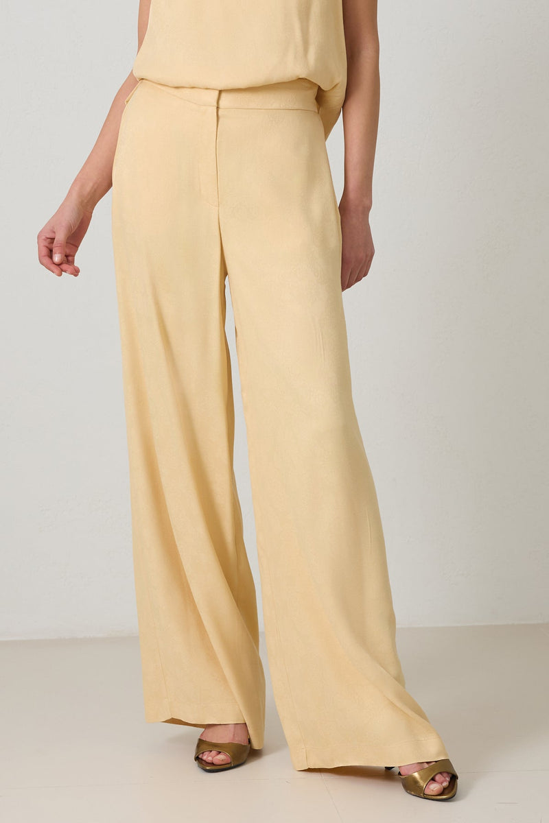 Setre Relaxed Cut Patterned Trousers Light Yellow