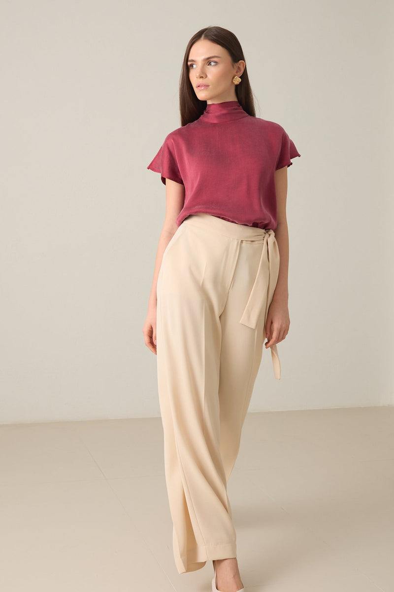 Setre Waist Tie Detailed Trousers Beige