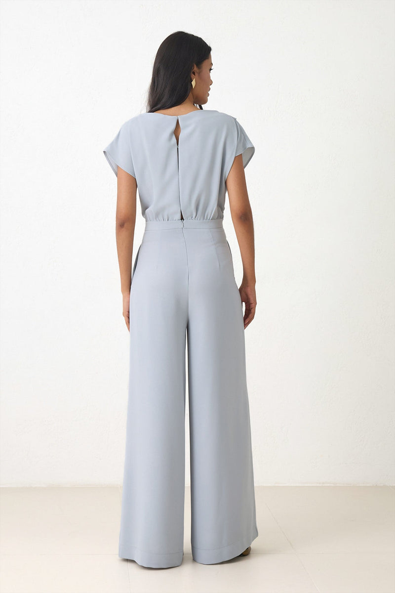 Setre Draped Tie Detail Jumpsuit Light Green