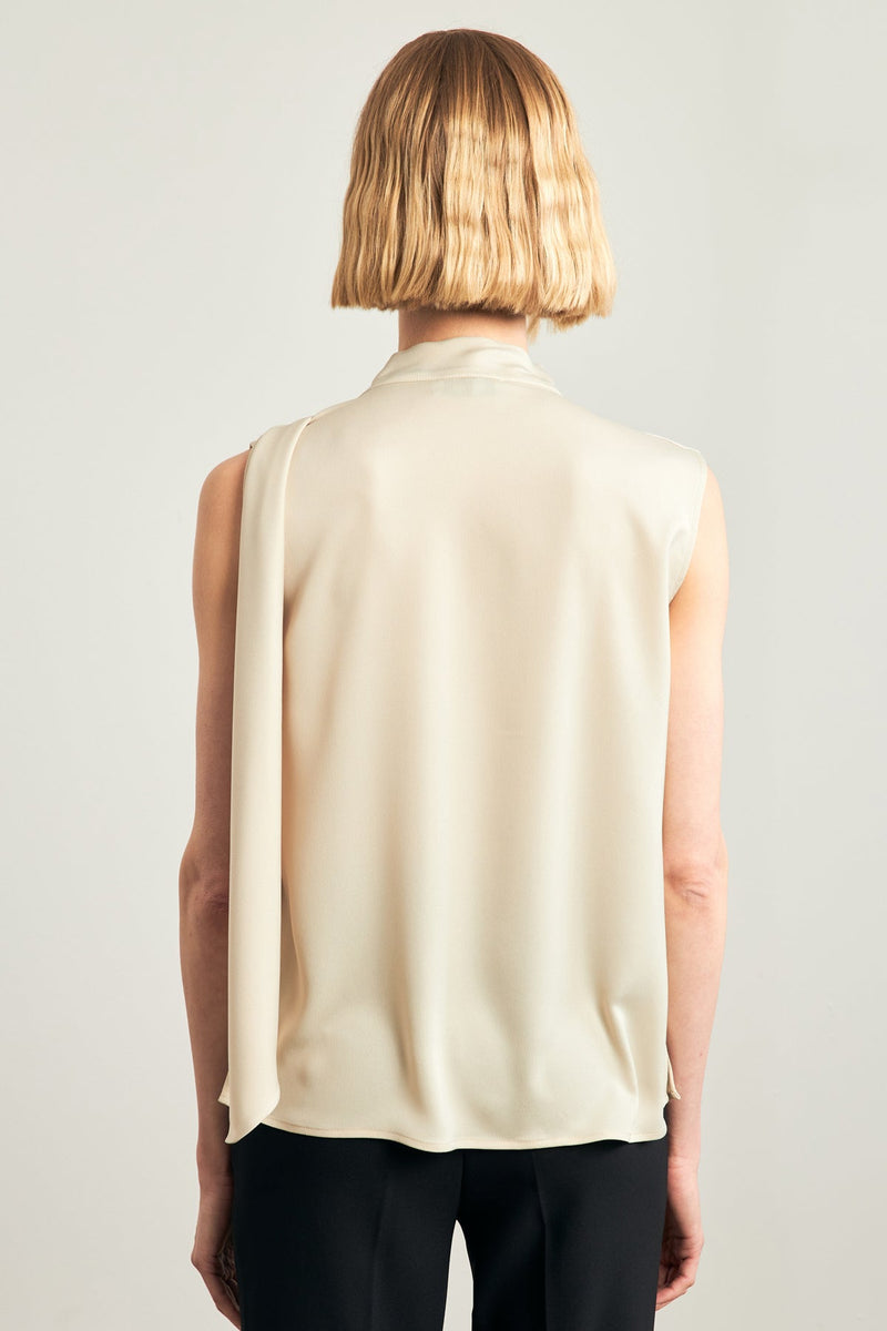 Setre Collar Tie Detail Blouse Beige