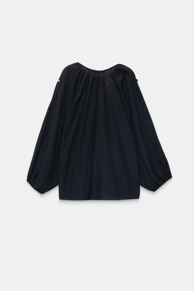 Setre Button And Sleeve Detailed Blouse Black