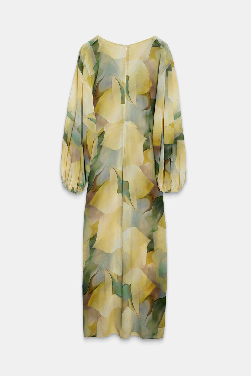 Setre Twisted Detail Printed Dress Yellow