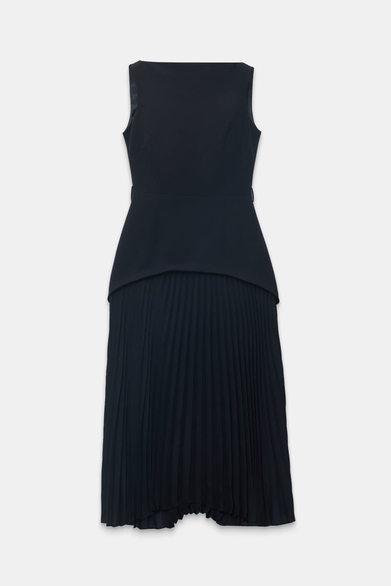 Setre Two-Piece Form Pleated Dress Black