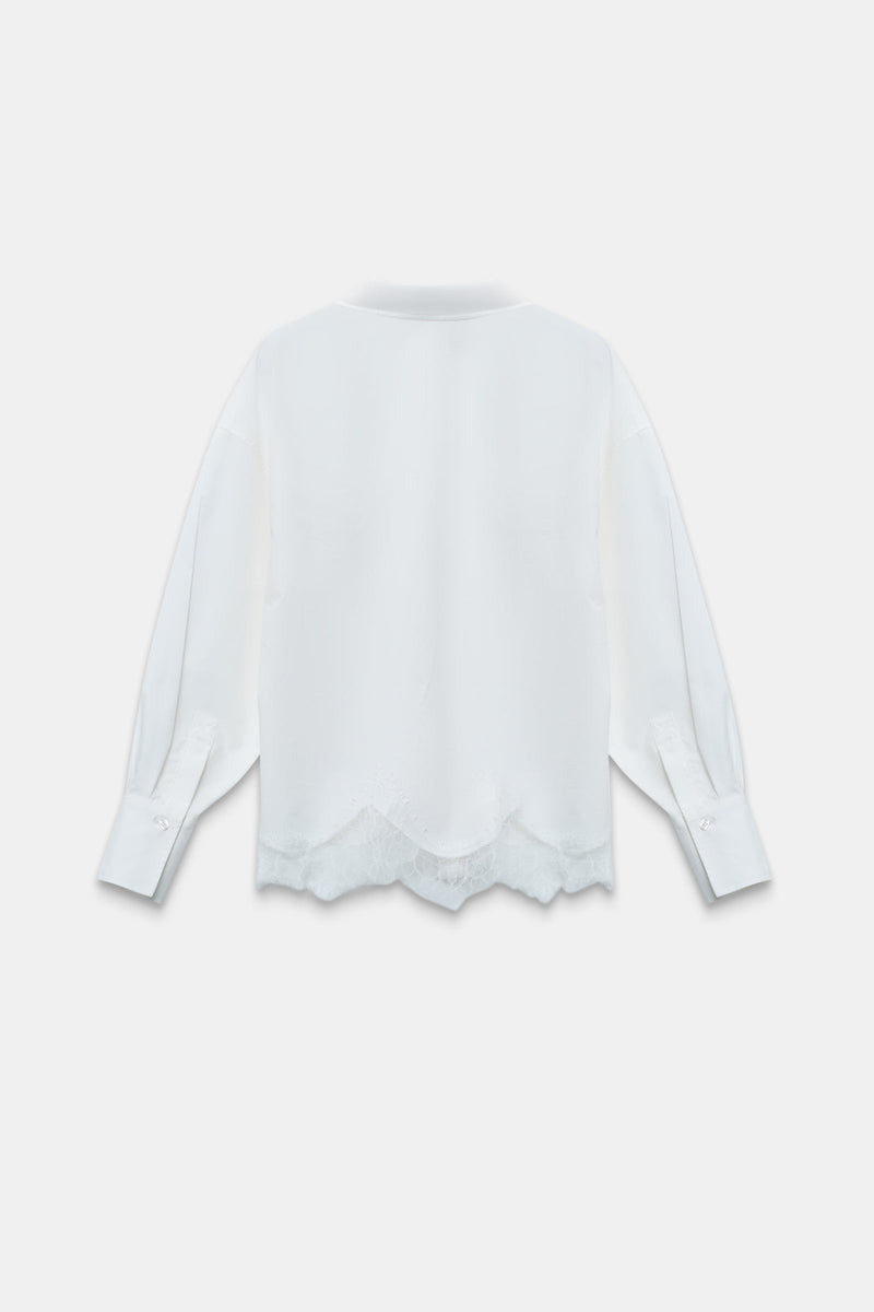 Setre Lace Detailed Long Sleeve Shirt Ecru