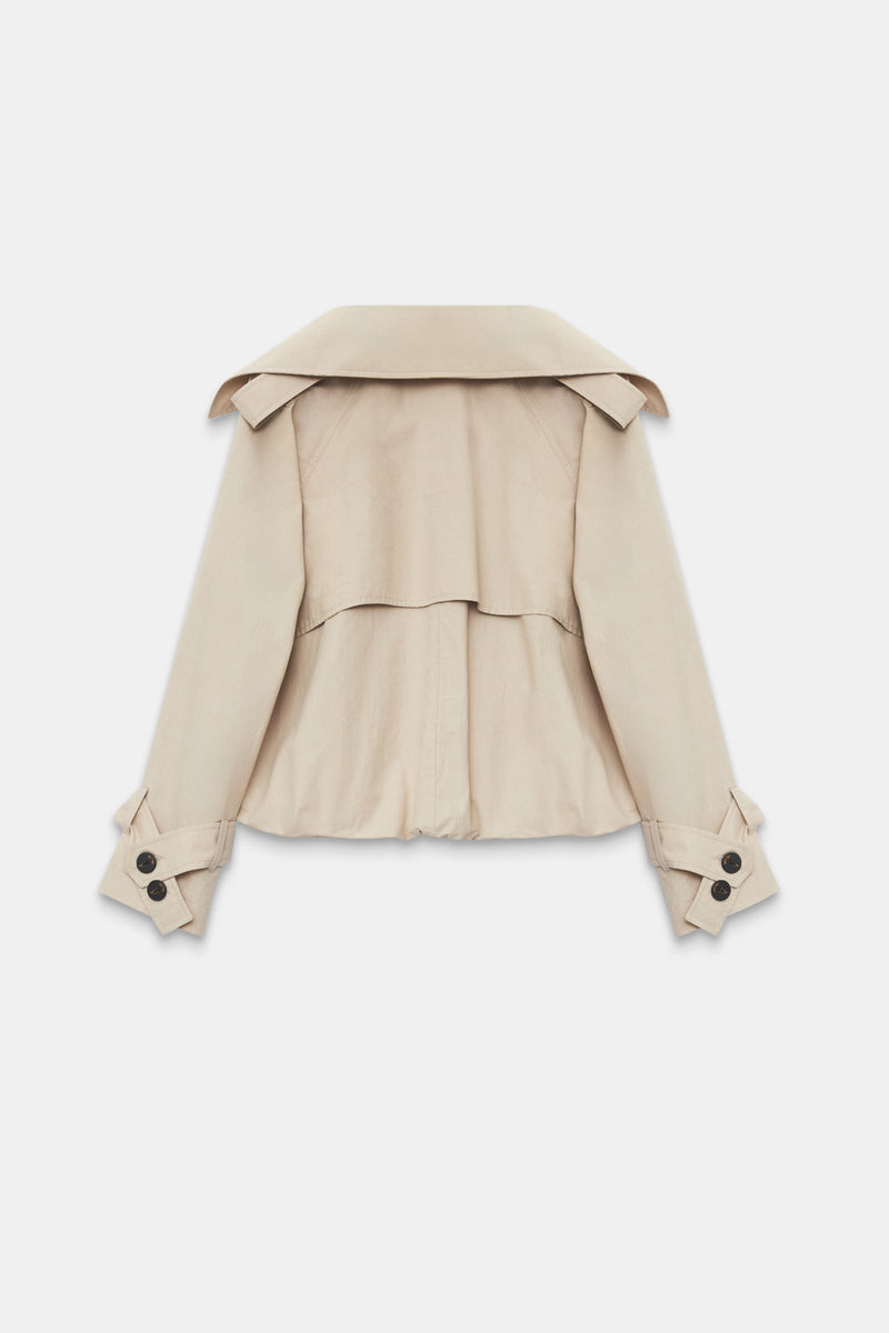 Setre Trench Coat With Collar And Asymmetrical Closure Detail Beige