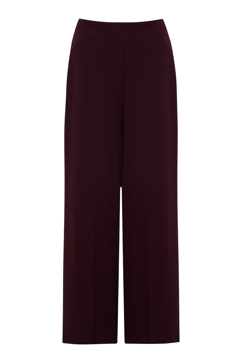 Setre Relaxed Cut Wide Leg Trousers Burgundy