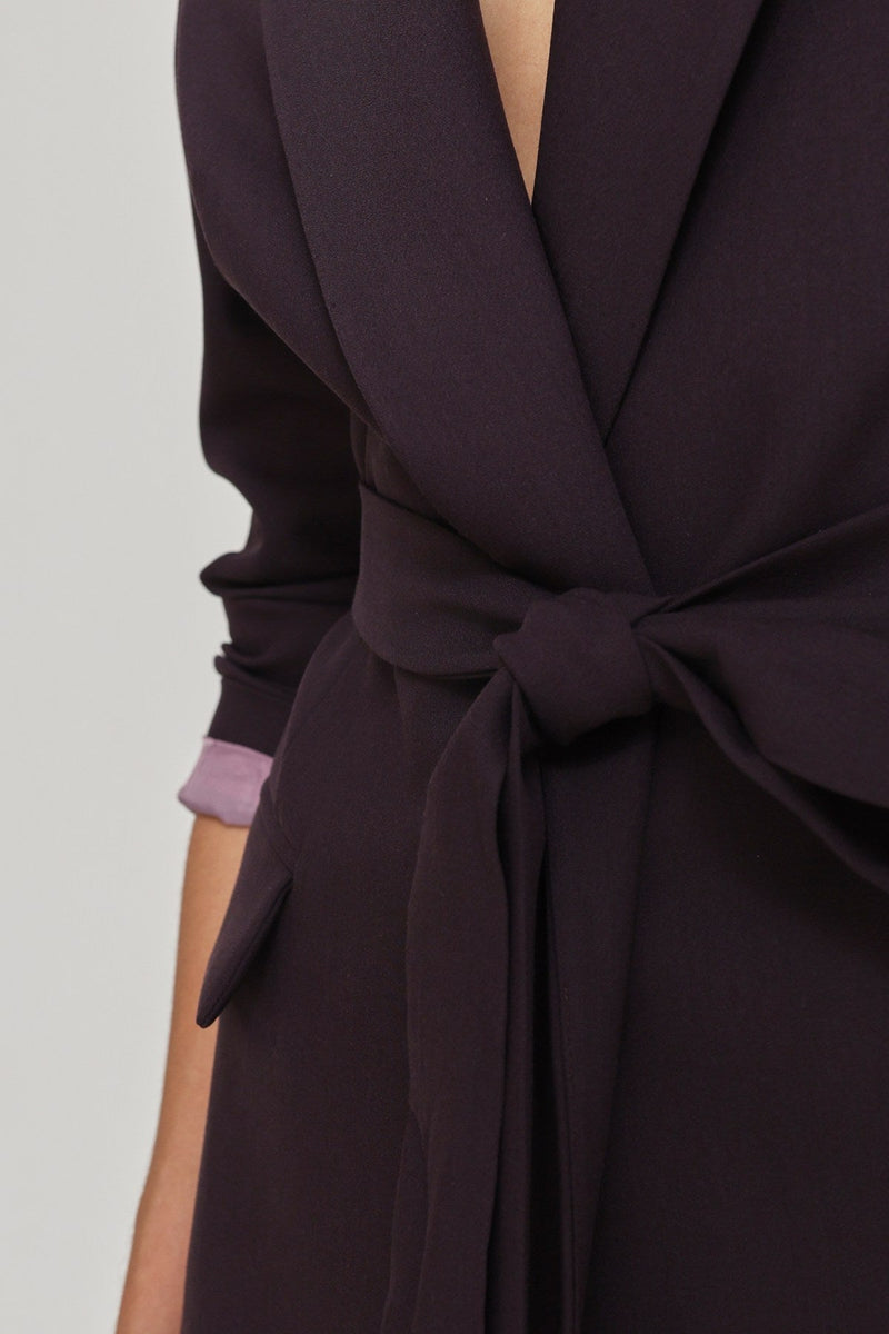 Setre Jacket And Trouser Suit With Pocket And Tie Detail Light Brown