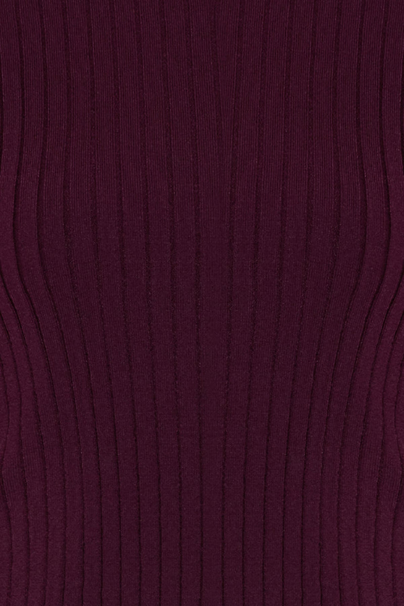 Setre Turtleneck Short Sleeves Blouse Burgundy