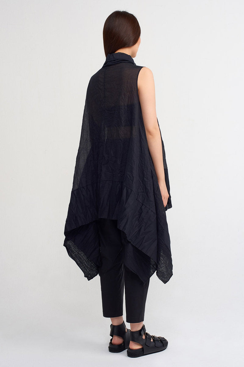 NU Solid High Neck Blouse Black