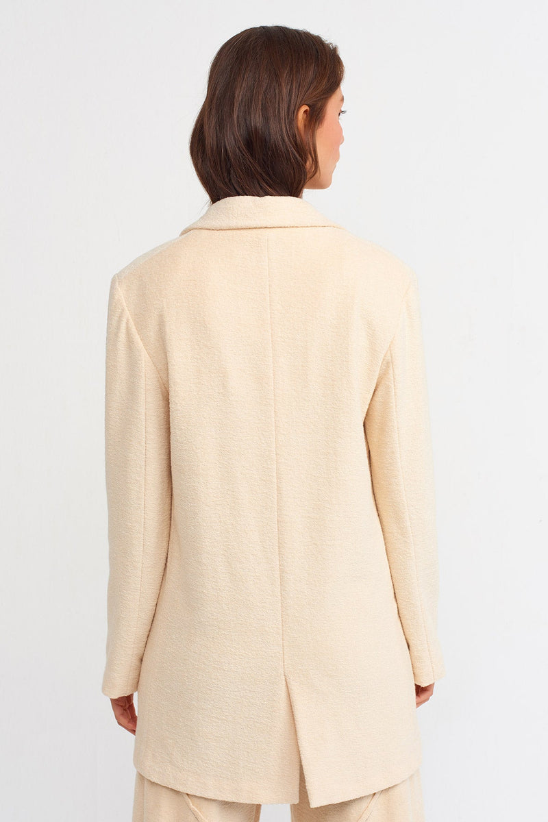 NU Textured Solid Jacket Blazer Natural