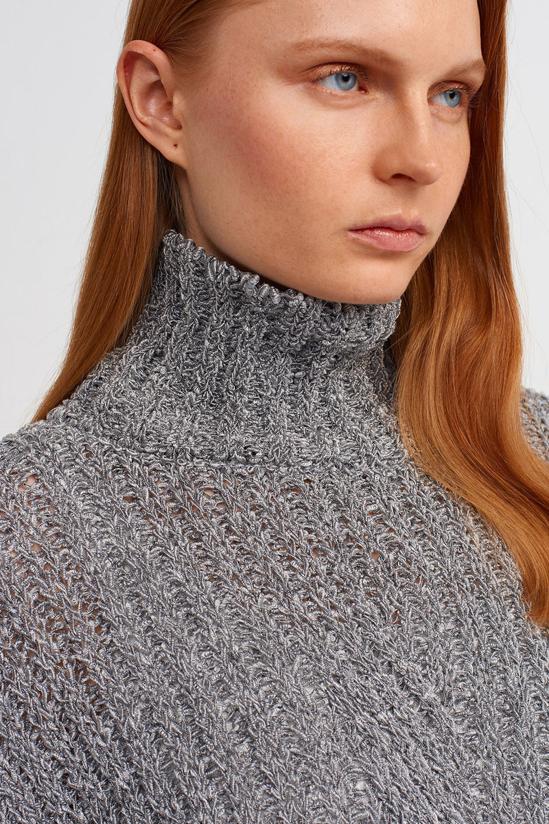 NU Turtleneck Knit Sweater Ice