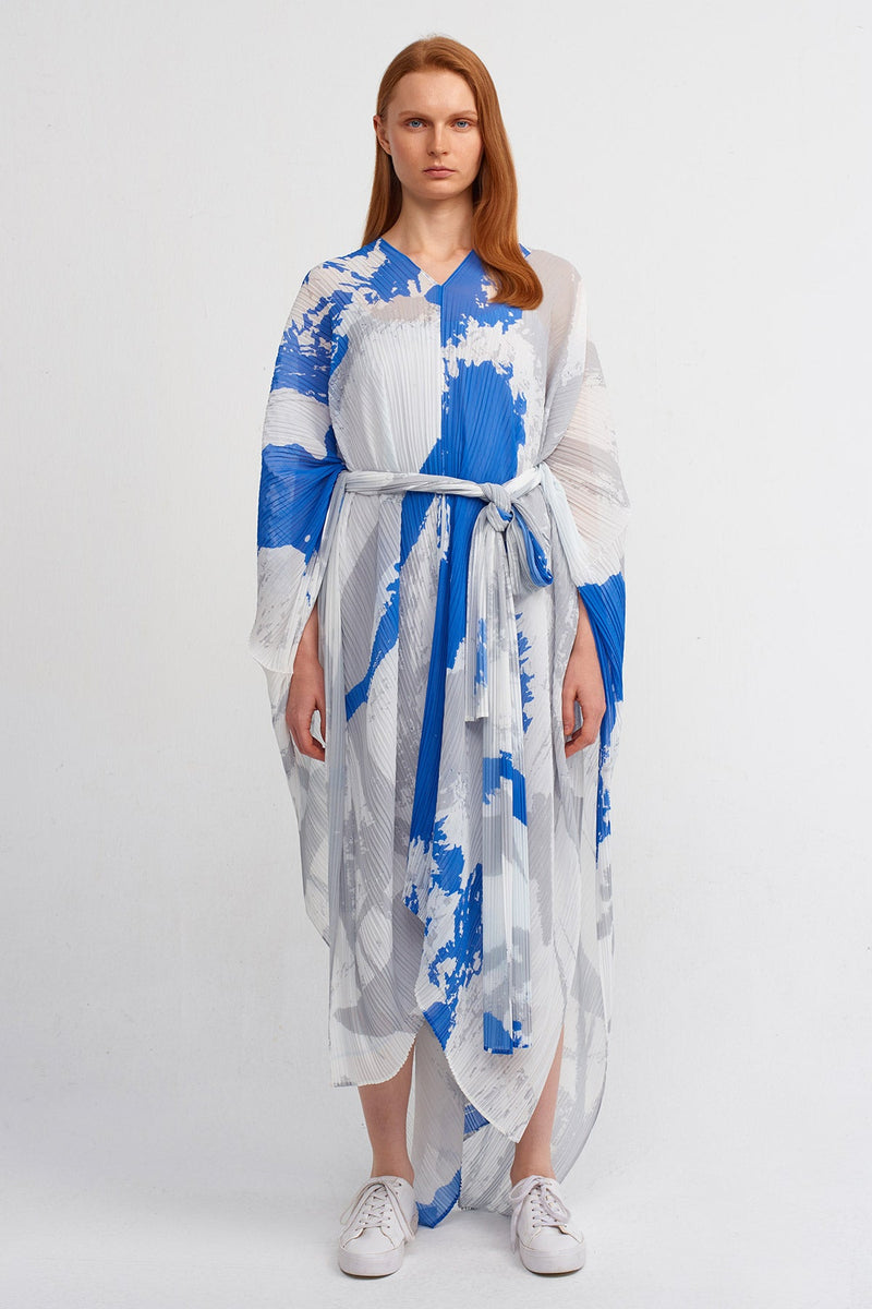 NU Waist-Tied Cape Blouse Multi Color