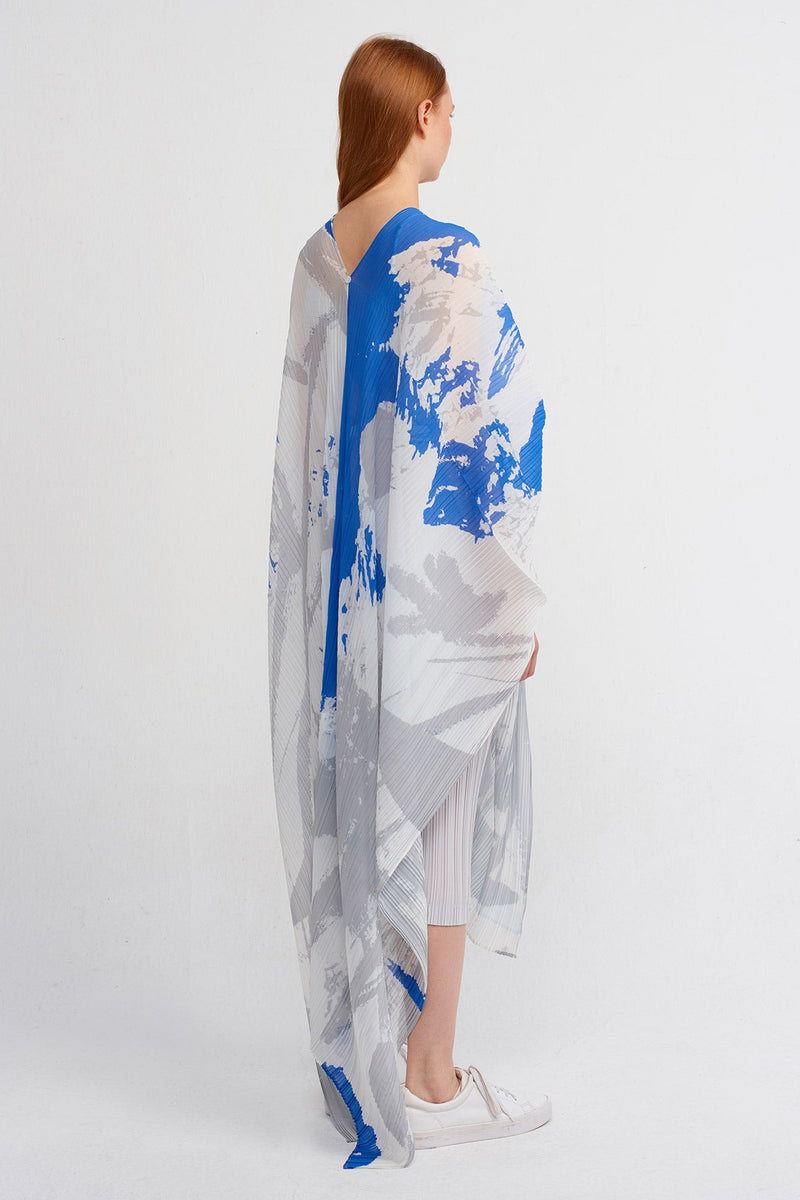 NU Waist-Tied Cape Blouse Multi Color