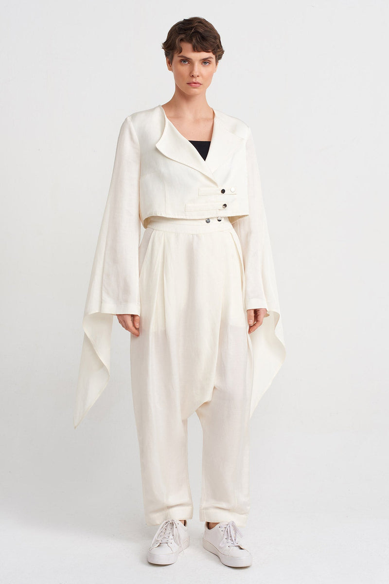 NU Cape Sleeve Crop Jacket Ecru