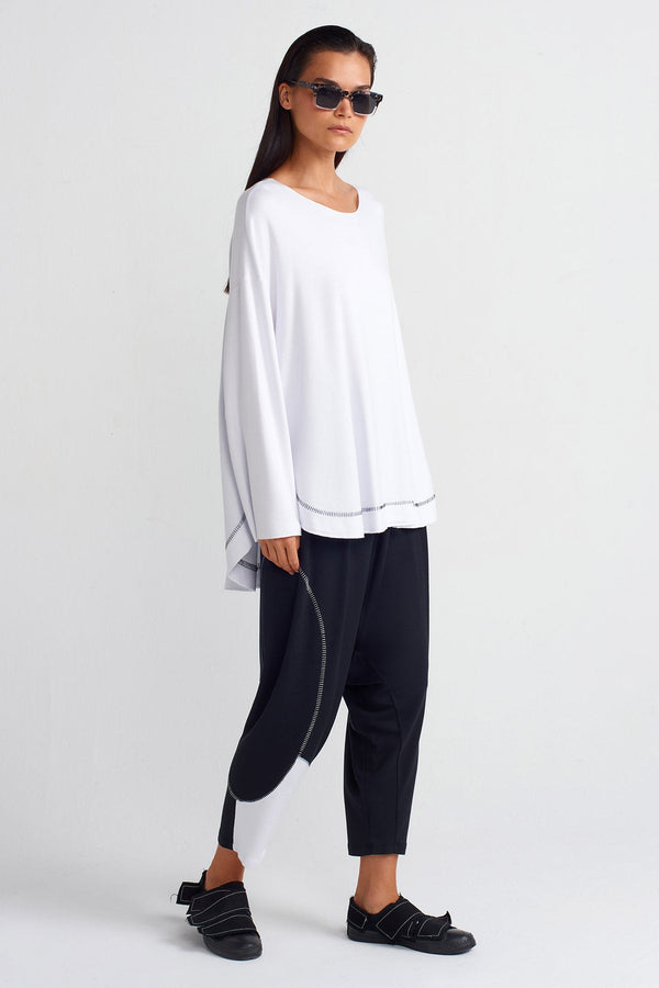 Nu Fabric Block Relaxed Sweatshirt Black-White