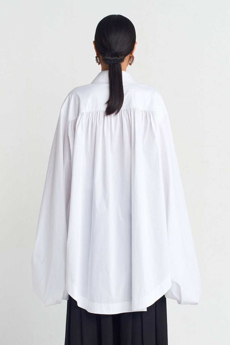 NU Elegant Shirt With Appliqué Details Off White