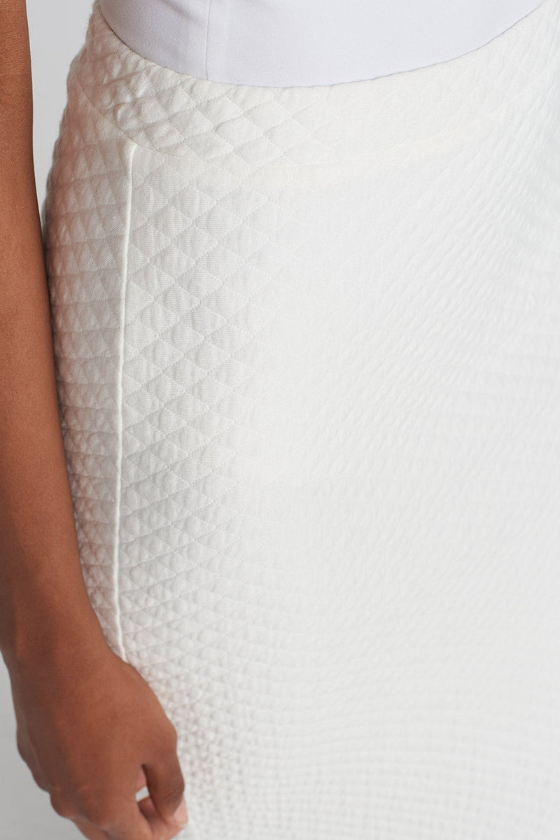 NU Quilted Long Skirt Off White