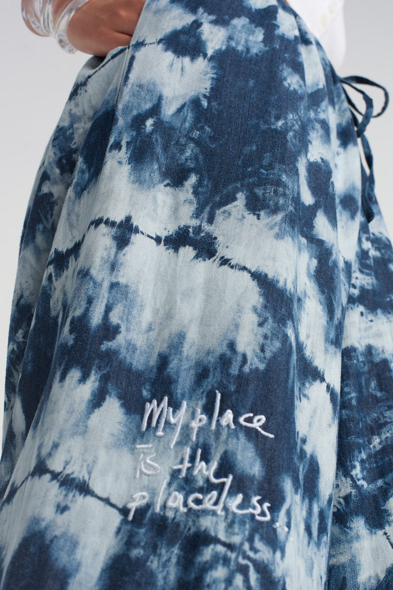 NU Embroidered Batik Pants Marine Blue