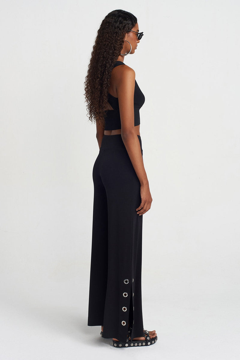 NU Eyelet Jersey Pants Black