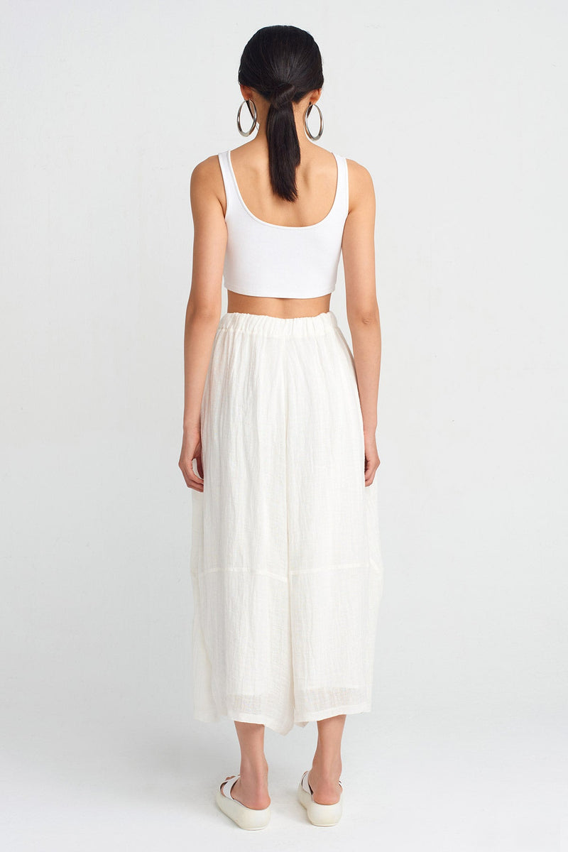 NU Linen Midi Pants Off White