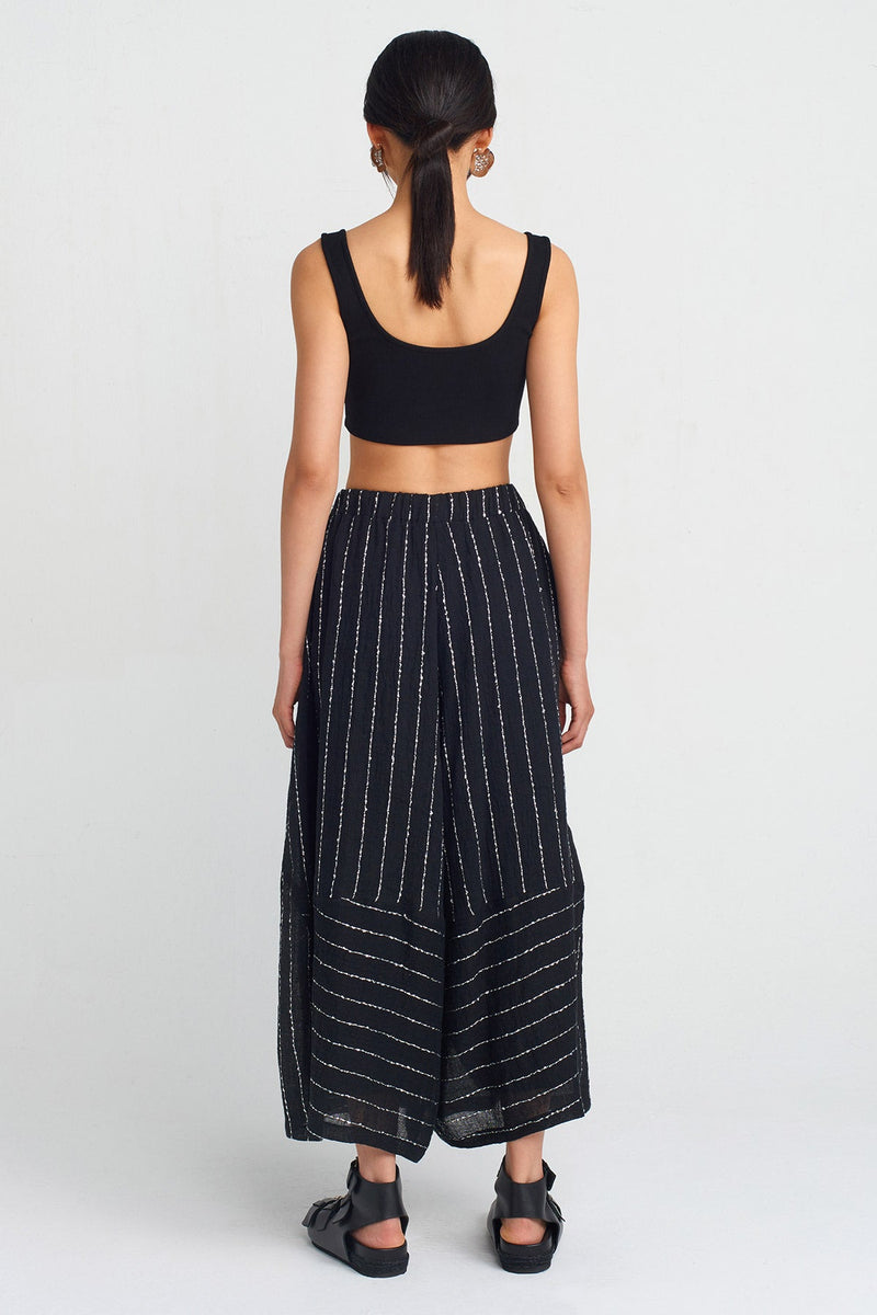 NU Sequin Embellished Trousers Black