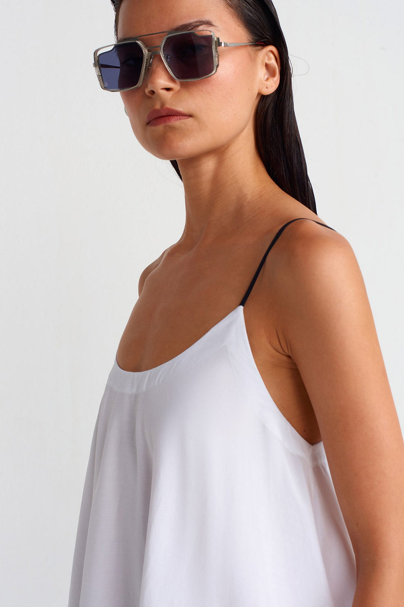 Nu Double-Fabric Strap Dress Off White
