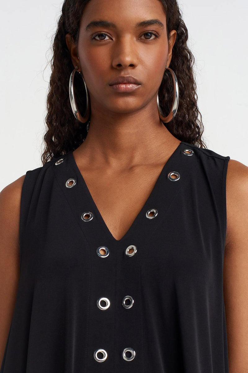 NU Eyelet Jersey Dress Black