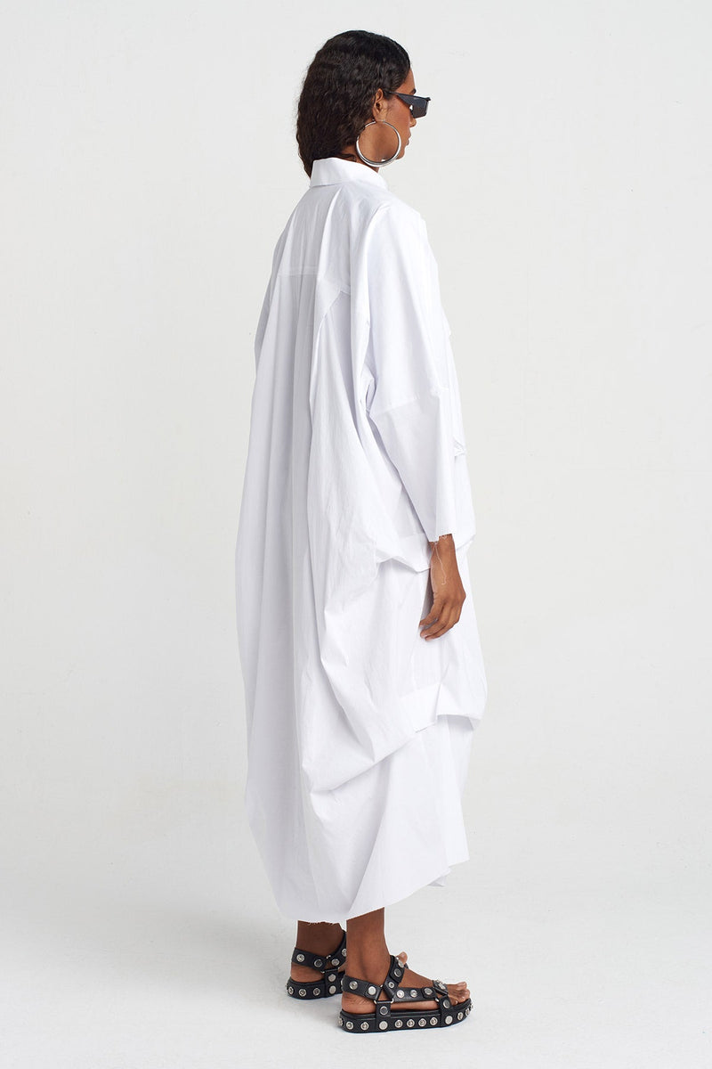 NU Oversize Shirt Dress Off White
