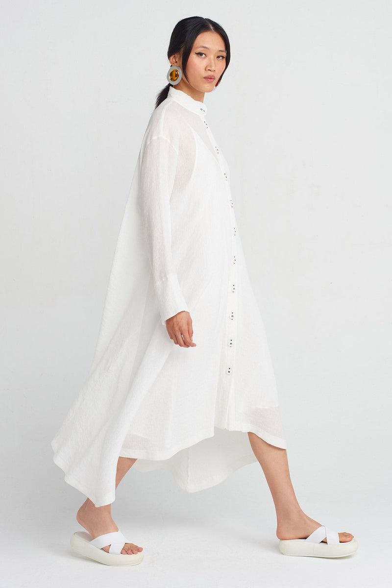 NU Crinkle Fabric Shirt Dress Black