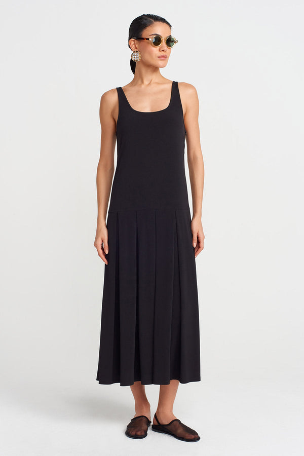 Nu Thick Strappy Jersey Dress Black
