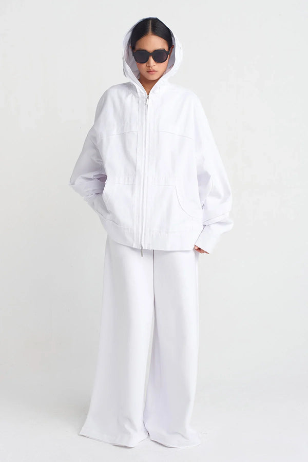 NU Distressed Stitch Denim Jacket Off White