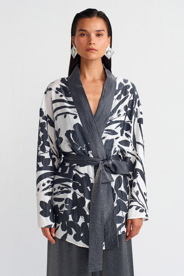 NU Printed Short Kimono Multi Color