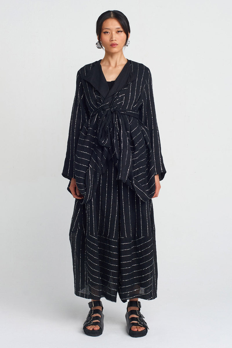 NU Sequined Belted Jacket Black