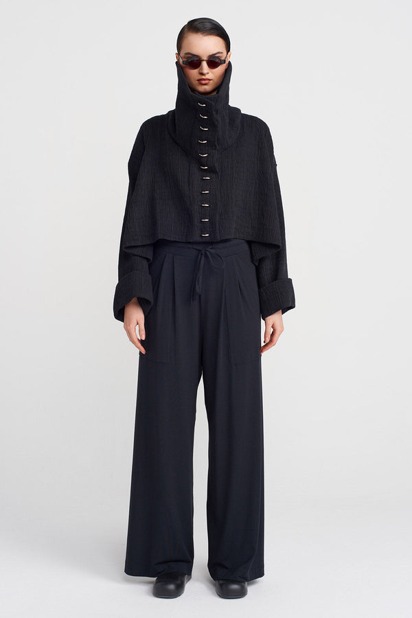 Nu High Collar Jacket Black