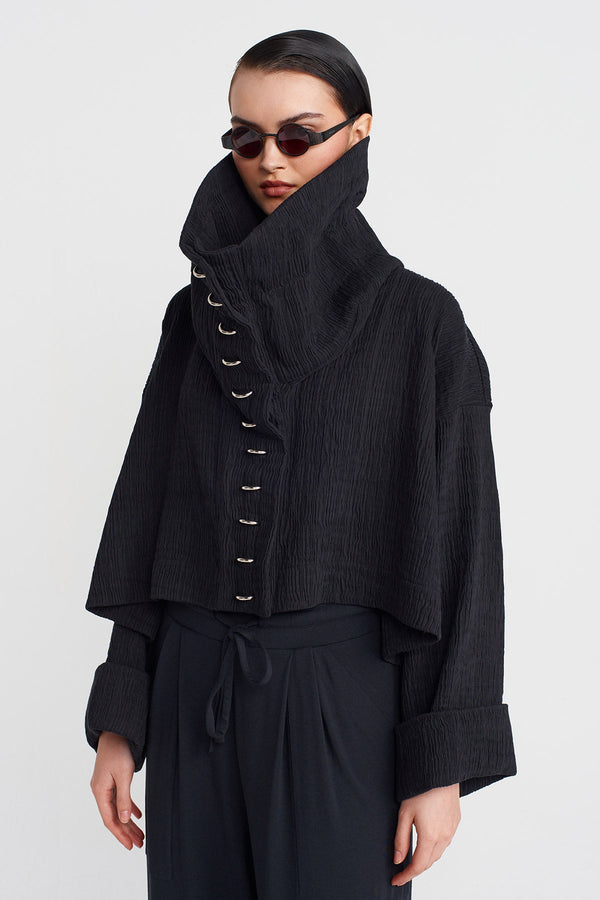 Nu High Collar Jacket Black