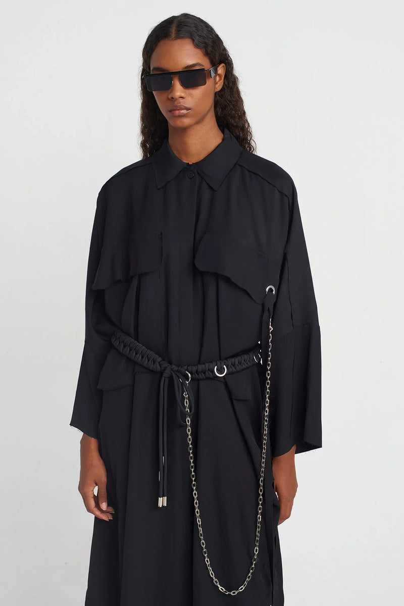 NU Chain Detail Belt Black