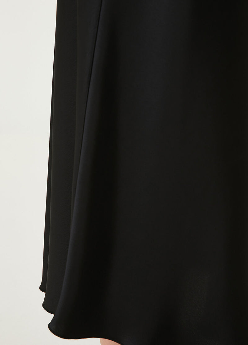 Beymen Club Midi Satin A-Line Skirt Black