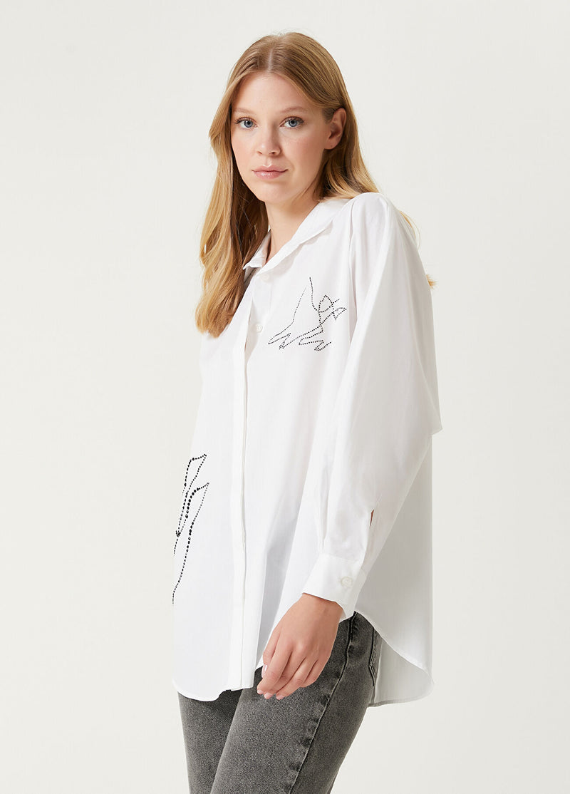 Beymen Club Stone Logo Shirt Off White