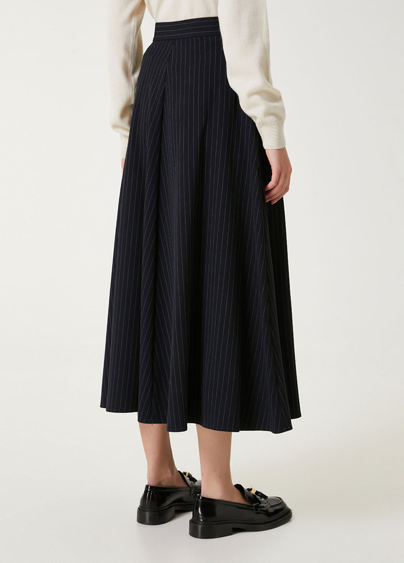 Beymen Club Striped Midi Skirt Black