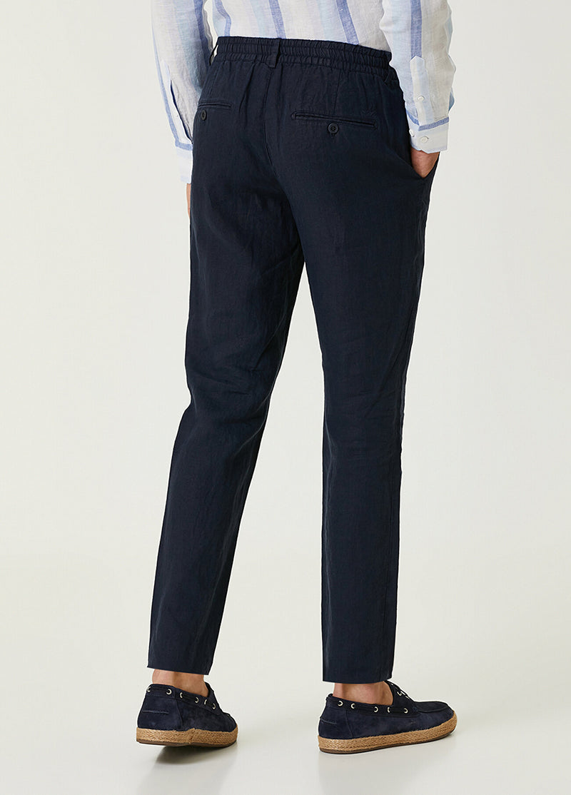 Beymen Club Men Corded Waist Linen Trousers Navy