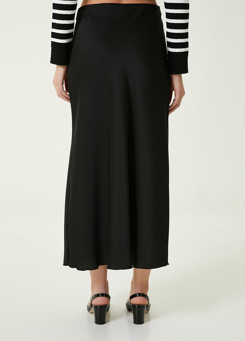 Beymen Club Long Satin Skirt Black