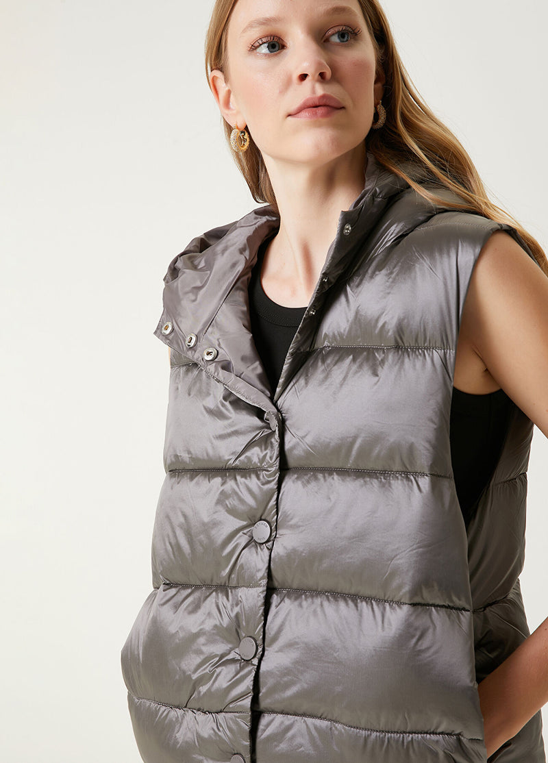 Beymen Club Hooded Puffer Jacket Vest  Grey