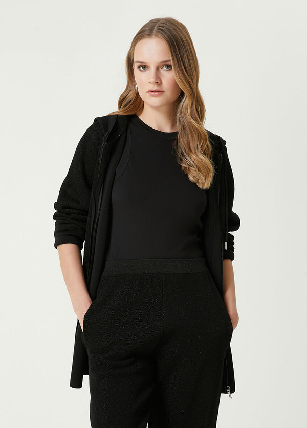 Beymen Club Glitter Textured Cardigan Black