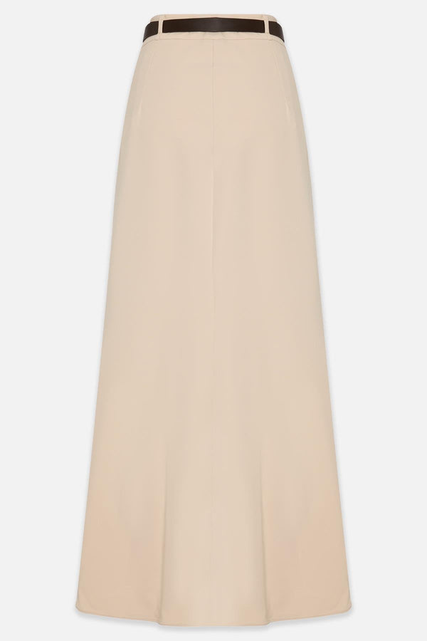 Setre Full Pattern Midi Length Skirt Beige