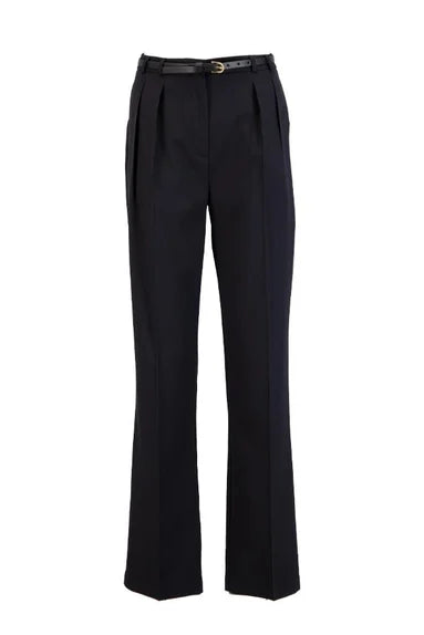 Setre Belt Detail Pleated Trousers Black